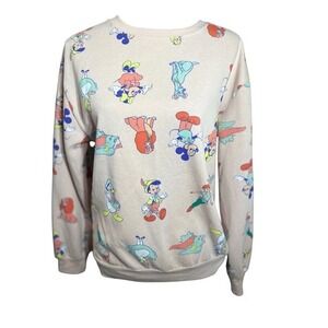 Disney 100 Characters Sweatshirt Adult M Pink All Over Print Disney Parks Mickey